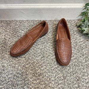 Cole Haan Countrty Brown Weaved Braided Leather Loafers Womens Size 7.5 B